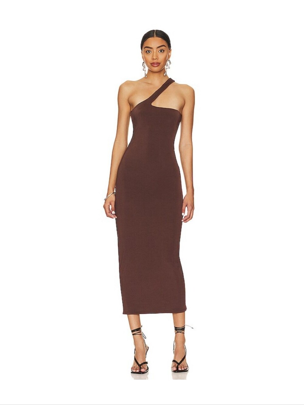 AFRM Sloane Midi Dress in Cappuccino Brown Size Large